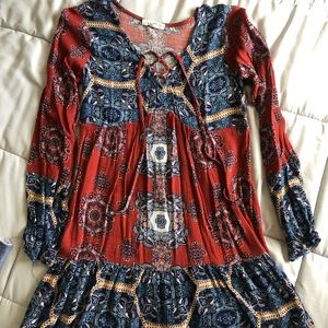 Long patterned tunic